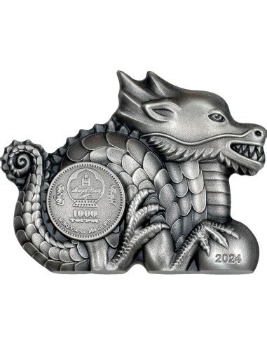 Great Dragon Lunar Collection Oz Silver Coin Togrog Mongolia