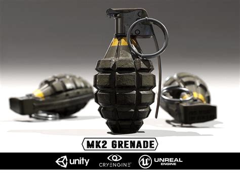 D Model Mk Grenade Models And Textures Vr Ar Low Poly Cgtrader