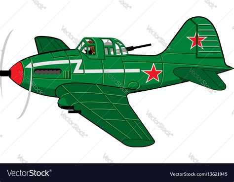 Cartoon military airplane Royalty Free Vector Image