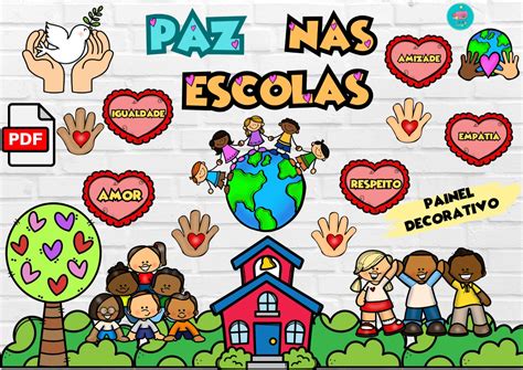 Painel Decorativo Paz Nas Escolas Educa Arte Educa Arte Materiais