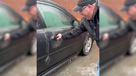 Man Tries And Fails To Open Frozen Car Door Videos From The Weather