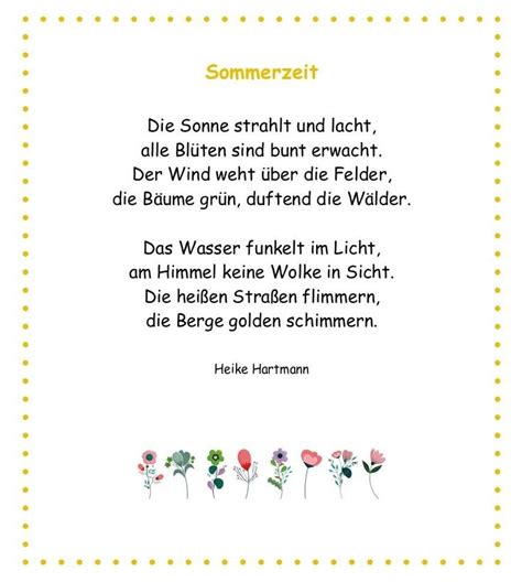 Gedicht für Kinder Kita Kindergarten Vorschule Hort Sommer Water