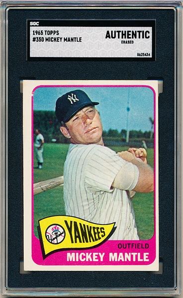 Lot Detail Topps Baseball Mickey Mantle Yankees Sgc