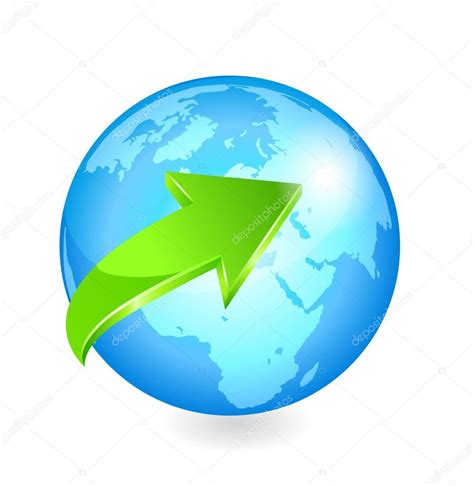 Earth With Arrow Circle Around Vector Stock Vector Pokomeda 27080275