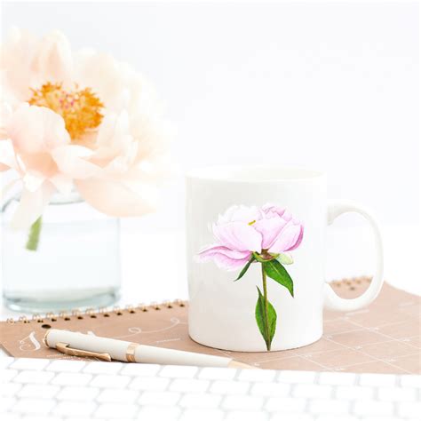 Pink Peony Coffee Mug Paper Rose