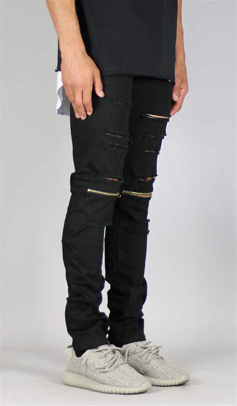 Black Knee Zipper Pant Hyper Denim