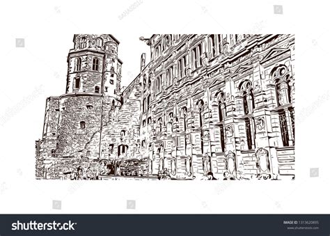 Heidelberg Castle Ruin Germany Landmark Heidelberg Stock Vector