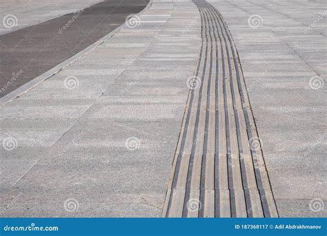 Sidewalk Guide For Blind People Stock Image Image Of Independence