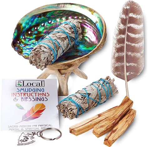 Buy Smudge Kit White Sage Palo Santo Abalone Shell Smudging