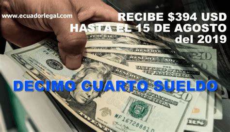 Décimo cuarto sueldo 2019 Fecha de pago Cálculo EcuadorLegalOnline