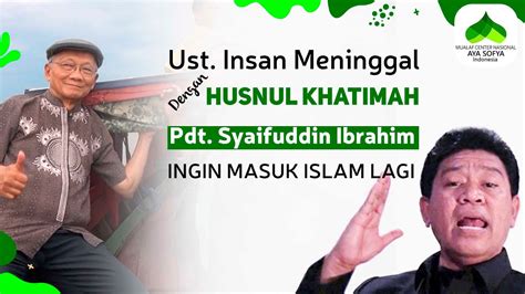 Gara Gara Ust Insan Meninggal Saat Sholat Pdt Saifuddin Ibrahim