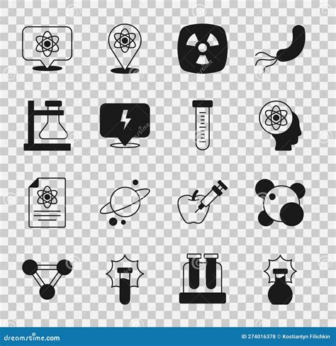 Set Explosion In The Flask Molecule Atom Radioactive Lightning Bolt