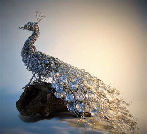 Pin By Gill Holland Wire Art On Peacock Wire Sculpture Wire Art