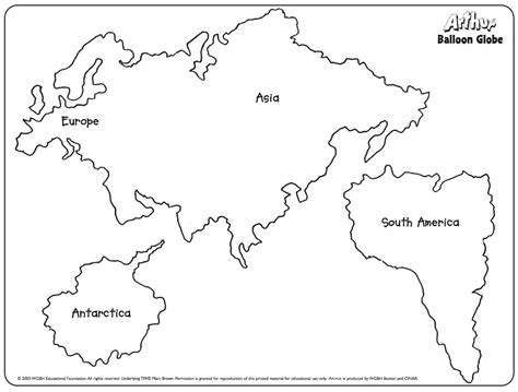 Cut Out 7 Continents Printable