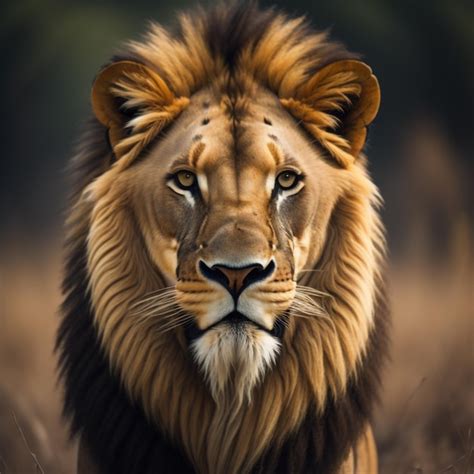 Premium Photo | Majestic lion in african savannah