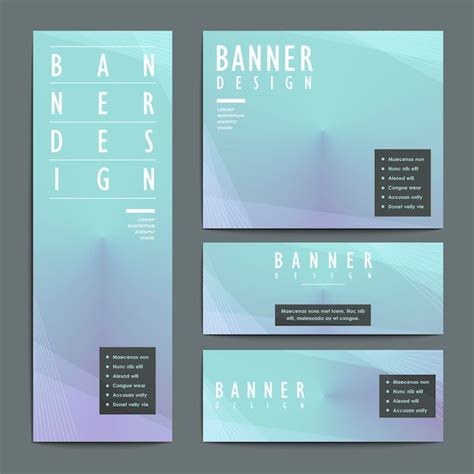 Elegantes Banner Vorlagen Design Set Premium Vektor