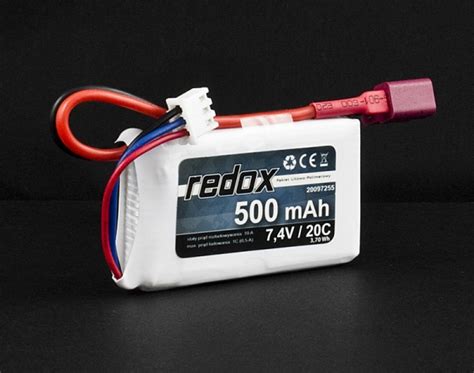 Pakiet LiPo 500mAh 2S 7 4V 20C REDOX Modelarnia Pl Samoloty RC