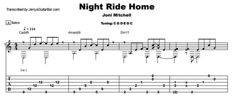 Joni Mitchell - Night Ride Home Guitar Lesson, Tab & Chords - JGB