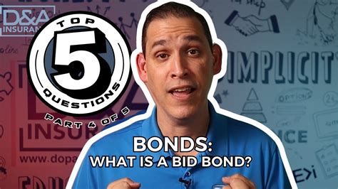 Top 5 Questions About Bonds What Is A Bid Bond Youtube