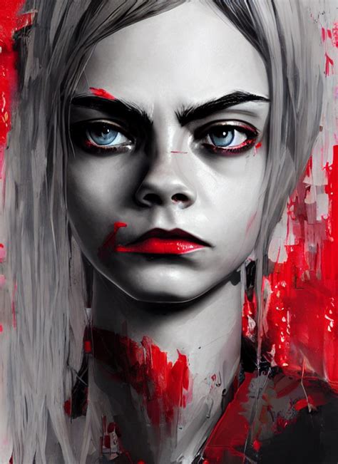 Krea Ai Highly Detailed Portrait Of Cara Delevingne By Du