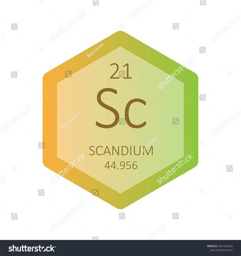 Sc Scandium Transition Metal Chemical Element Stock Vector Royalty