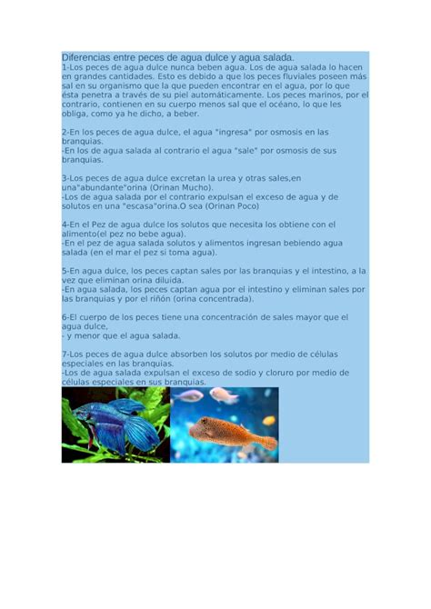 DOCX Diferencias Entre Peces De Agua Dulce Y Agua Salada DOKUMEN TIPS