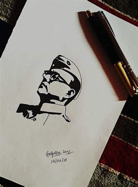 Subhash Chandra Bose Stencils Sketches Notebook