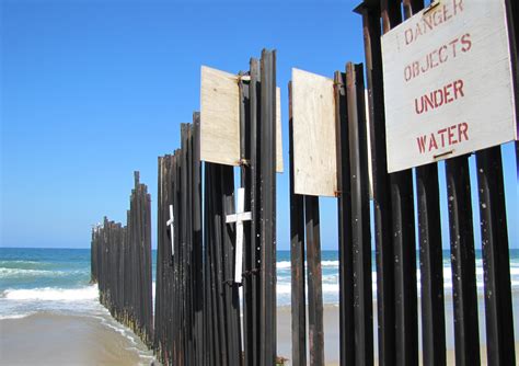 Mexican Border Fence Ocean