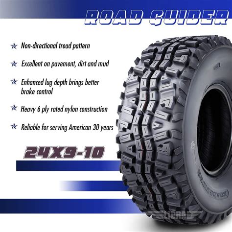 2 24x9 10 24x9x10 24x9 00 10 ATV Tire Front Set For 2017 Kawasaki