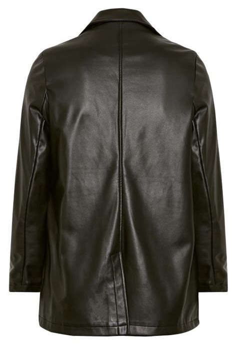 YOURS Plus Size Black Faux Leather Blazer Yours Clothing