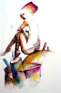 Naked Woman III Watercolor Art Of Mariana De Marchi