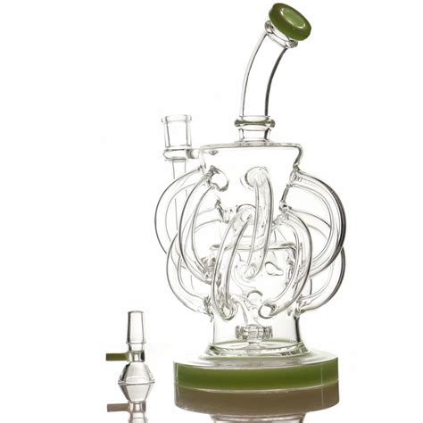 Shishas 12 Recycler Tube Dab Oil Rig Cyclone Glasbong Wasserpfeifen Mit