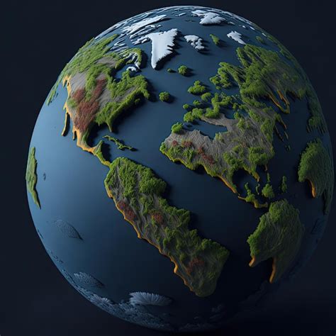 Premium AI Image | A globe with the continents of the earth and the ...