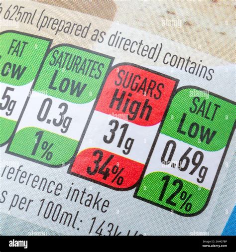 Asda Dried Skim Milk 34 High Sugar Content Label For Food Packaging