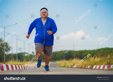 fat man  jogging lose weight stock photo  shutterstock