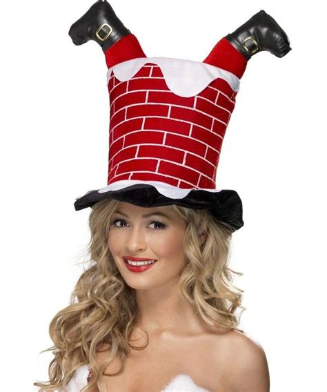 Smiffys Santa Stuck In Chimney Hat Funny Christmas Hats Fancy Dress