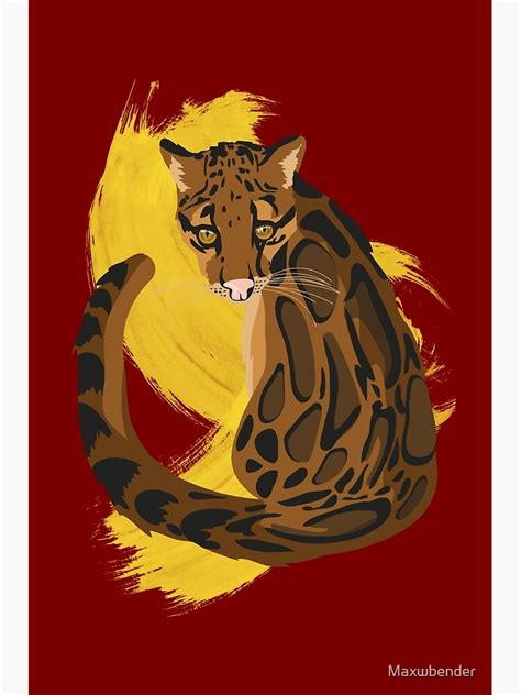 Clouded Leopard Illustration Poster For Sale By Maxwbender Redbubble