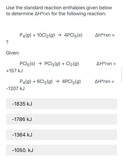 Solved Use The Standard Reaction Enthalpies Given Below To Chegg