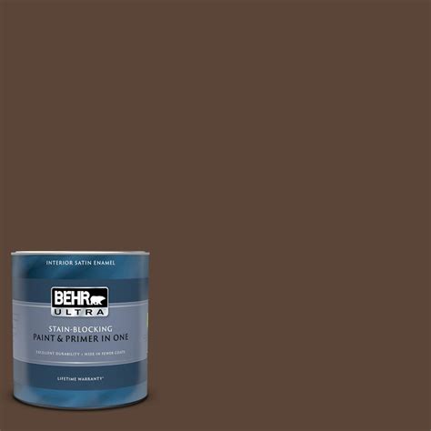 BEHR ULTRA 1 Qt N150 7 Chocolate Therapy Satin Enamel Interior Paint