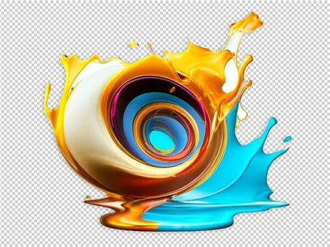 Premium Psd Psd Modern Colors Metallic Shiny Circular Splash In Psd