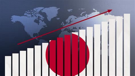 Premium Photo | Japan flag on bar chart concept with increasing values economic recovery and ...