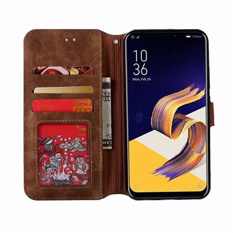 For Asus Zenfone Max M Zb Kl Case Luxury Flip Vintage Matte Leather