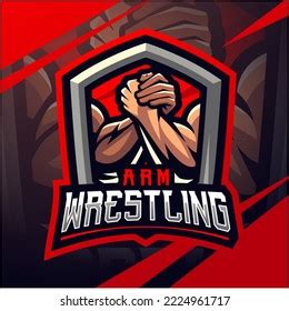 Illustration Arm Wrestling Mascot Logo Design Stock Illustration ...