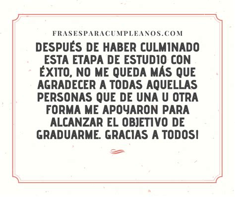 Palabras De Agradecimiento Por Mi Graduación Frasescumpleaños