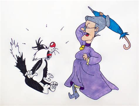 Sylvester and Granny by TheJokesOnYou on DeviantArt