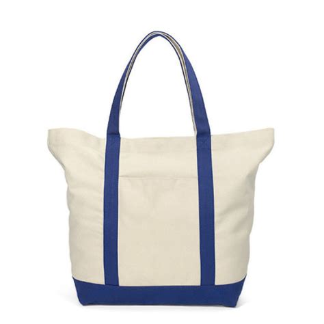 Canvas Boat Tote Bags With Front Pocket Color Contrasting Handle Bags And Luggage