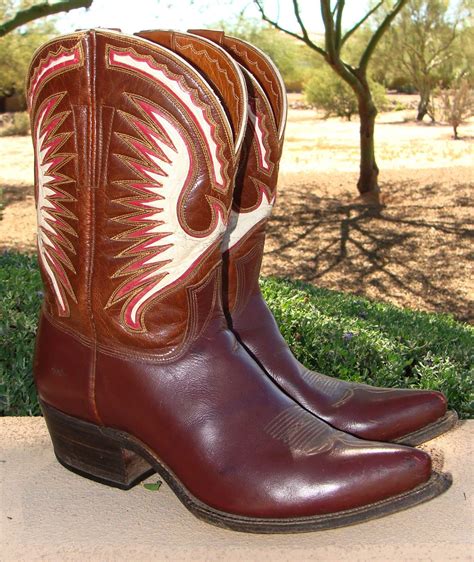 1940s50s Handmade Fancy Inlay Pee Wee Cowboy Boots Custom Cowboy