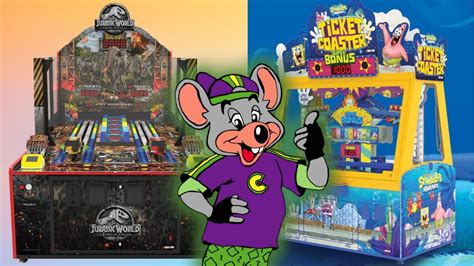 Spongebob Roller Coaster And Jurassic World Arcade Games At Chuck E