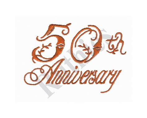 Th Anniversary Machine Embroidery Design Etsy