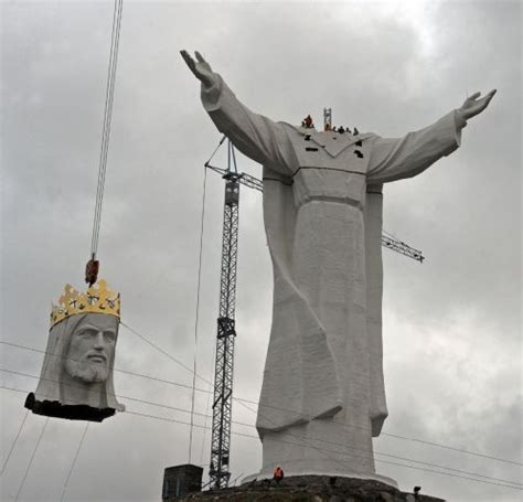 Installation Of The Statue Of Jesus Christ 2 Monuments Reveal